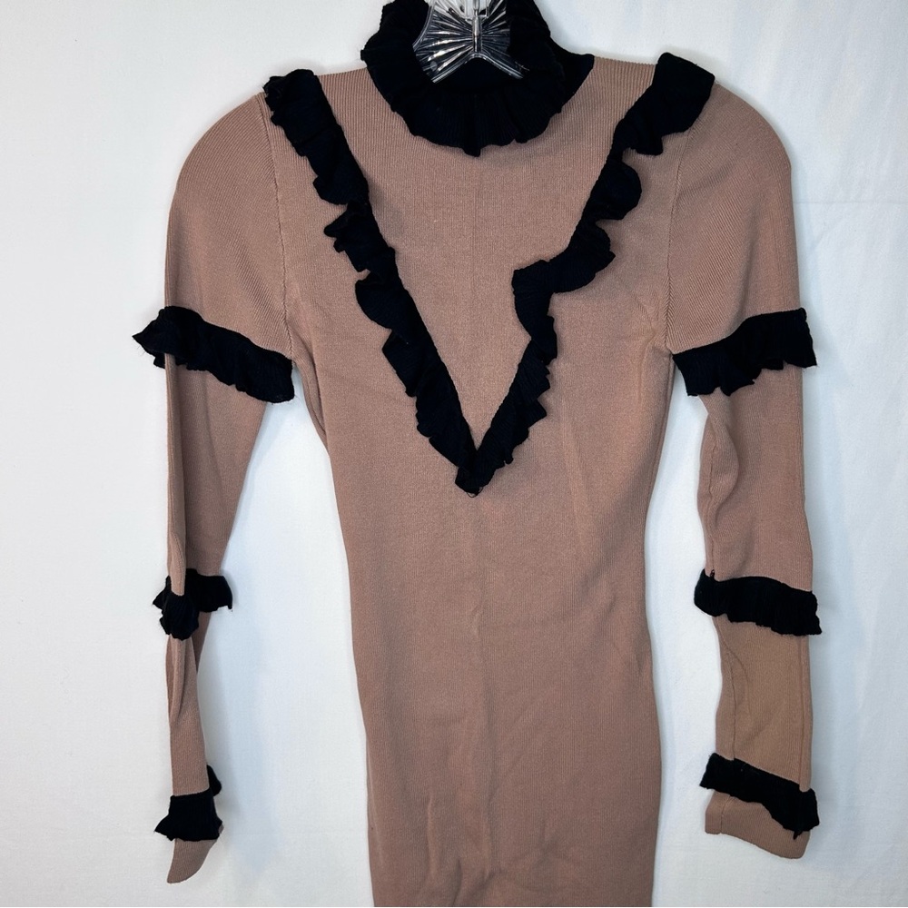 Fashion Nova Loving Arm Knit Dress. Mocha and Black. Size S.